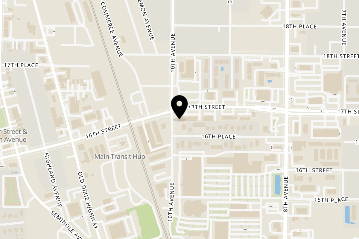 Map showing the location of Giorgio's New York Pizzeria on 955 17th St in Vero Beach